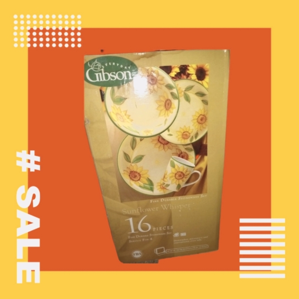 Gibson 16 piece set plates bowls cups